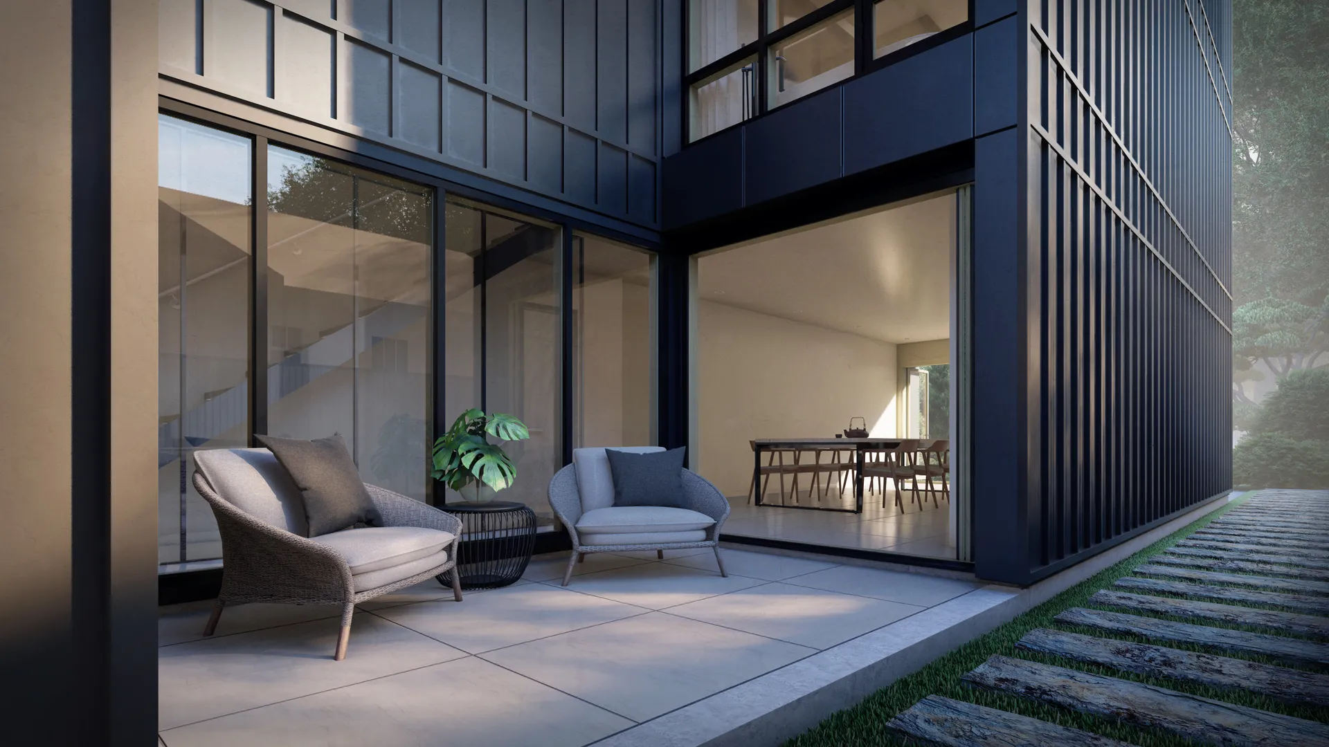 My Modern Home Plan No12-21-Courtyard